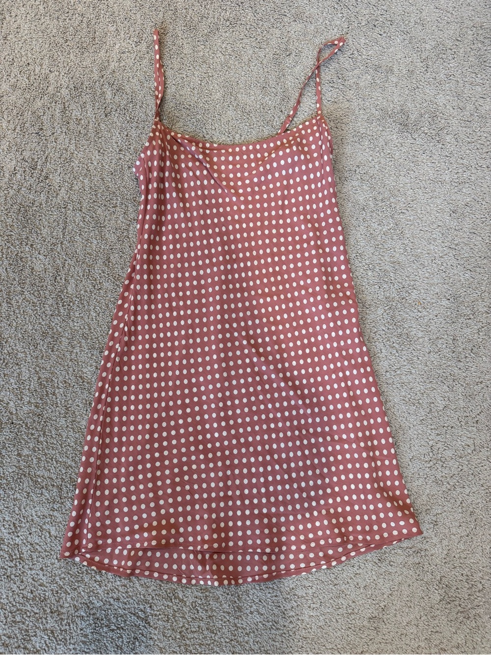 Polka Dot Slip Dress - Dusty Rose